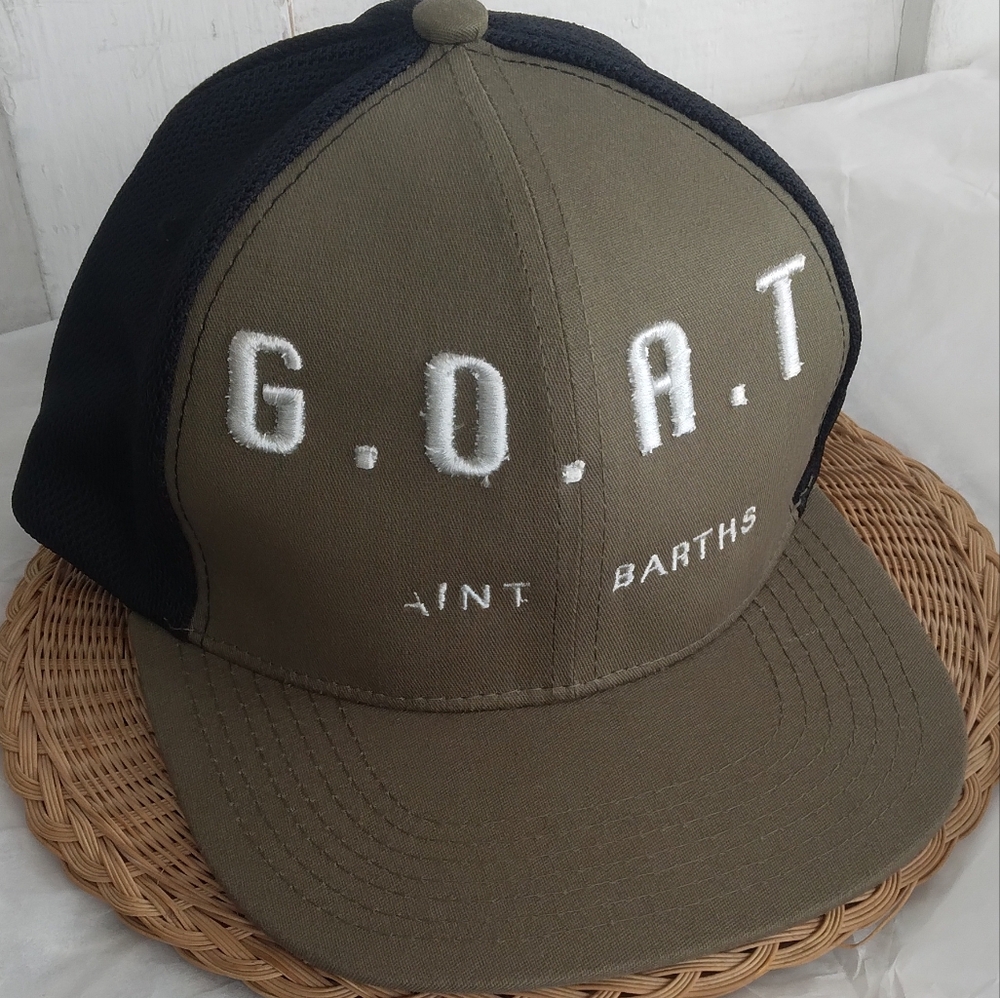 Green and Black Baseball Cap with Text Detail
